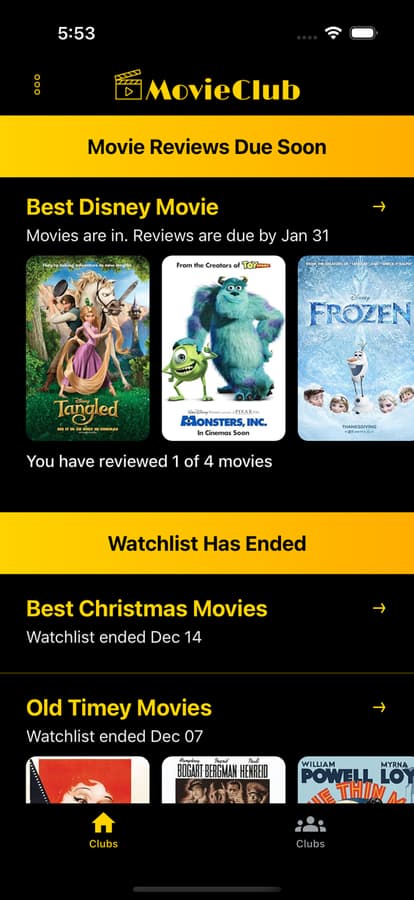 MovieClub Hero Image